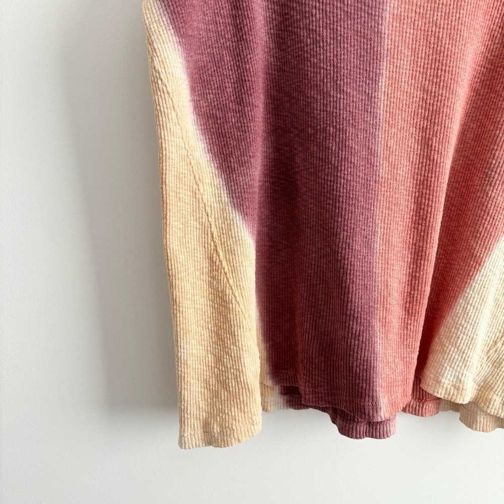 Free People Logan Colourblock Stretch Tie Dye Cotton Waffle Knit - Picture 6 of 12